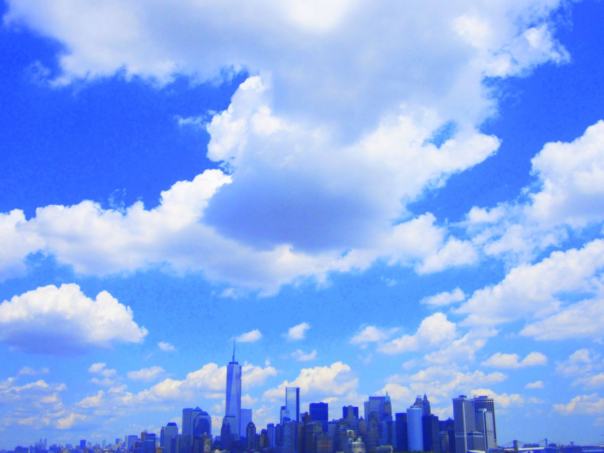 The New Skyline of New York as seen from the circle line tours. Made in august 2013 and shows the almost finished freedom tower.